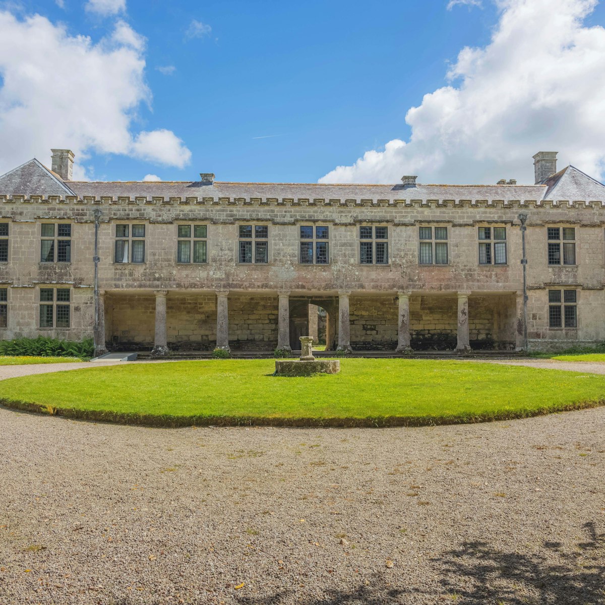 The historic country manor Godolphin House on the Godolphin Estate at Helston, Cornwall, England, UK.